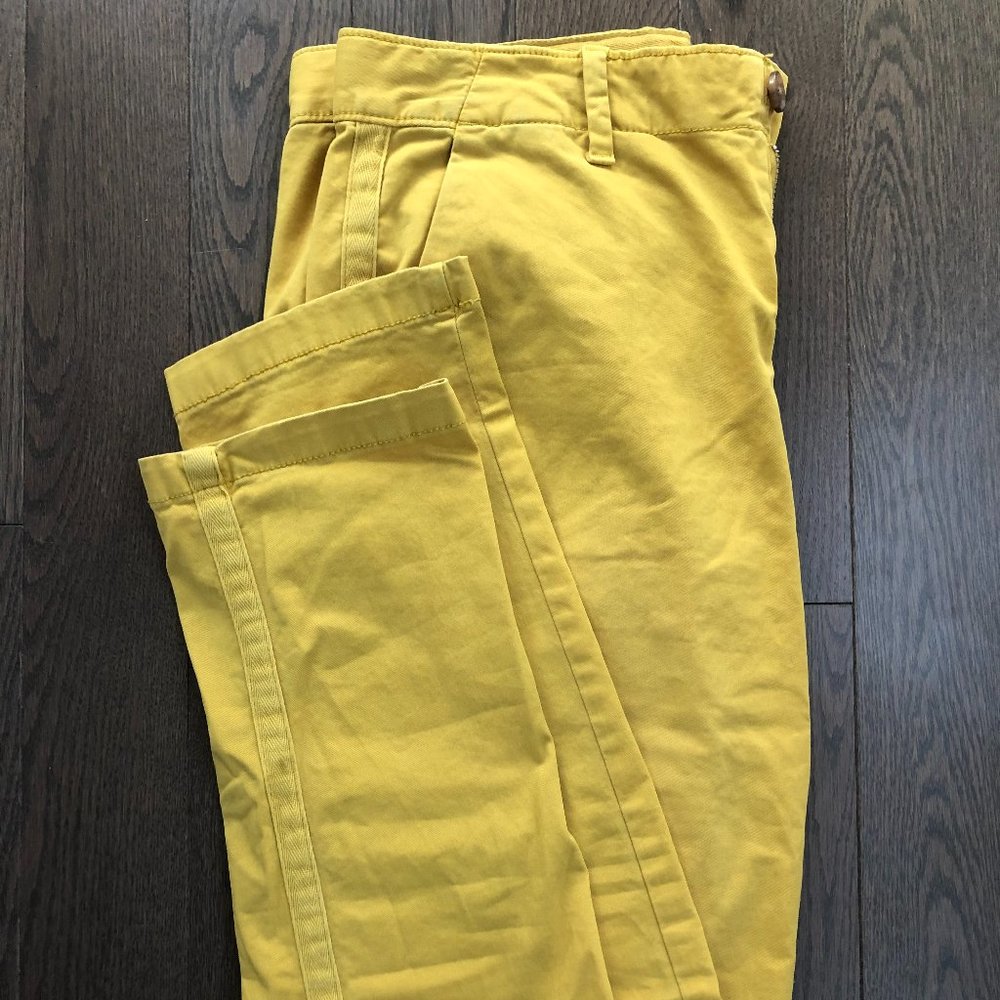 Yellow Khaki Boyfriend Chinos Capris